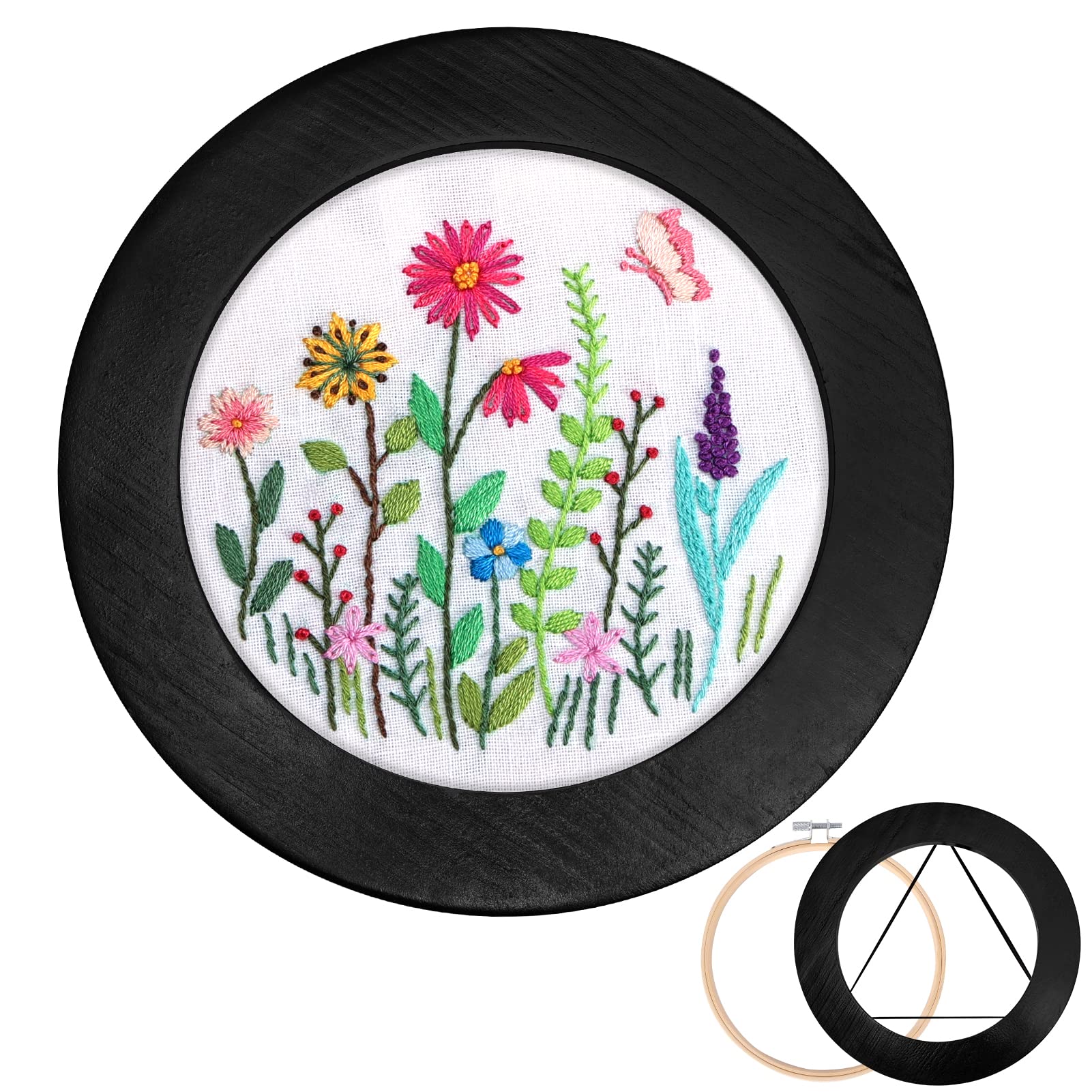  Aoibrloy 3 Pieces 8 Inch Plastic Embroidery Hoop for Sewing, Embroidery  Hoop Circle Cross Stitch Hoop Ring for Embroidery and Cross Stitch