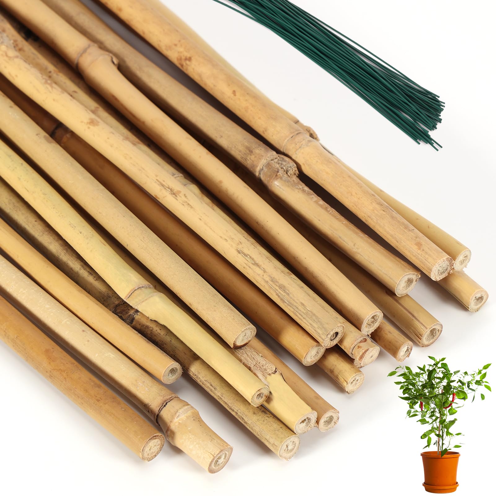 150 Pieces Natural Bamboo Sticks- Extra Long 15.7 inch Wooden Crafts Sticks Stakes for Crafting Arts Projects