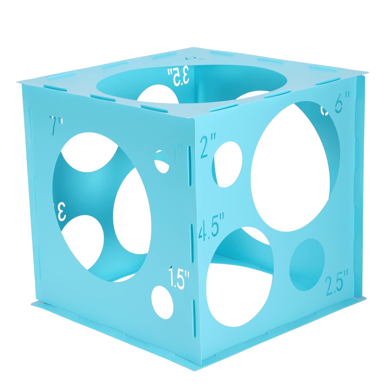 Aoibrloy 9 Sizes Balloon Size Measurement, Collapsible Wood Balloon Sizer Cube Boxes for Creating Balloon Arches, Balloon Decorations and Balloon